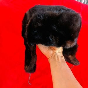 Mink hat for men with ear flaps